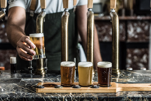 Fresh beers being poured at Endeavour Tap Rooms